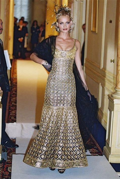 chanel gold dress